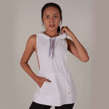 Baju Olahraga Wanita C&C Mesh Hoodie Top CCTK1 M White