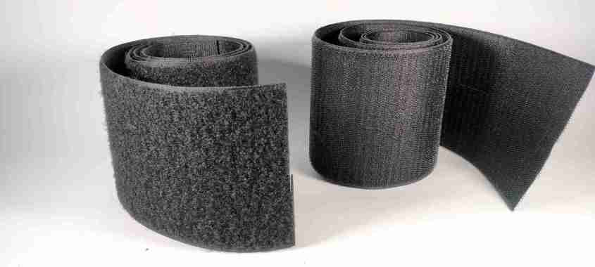 kretekan Velcreo/perekat kain/pita perekat 100 mm 1 meter hitam