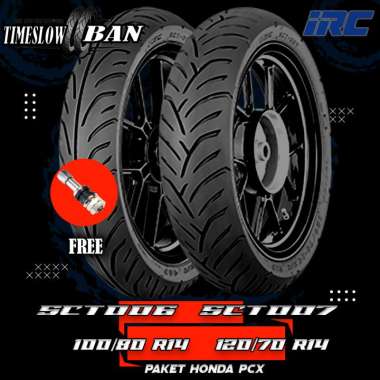 Paket Ban Motor HONDA PCX // IRC SCT-006 100/80-IRC SCT-007 120/70 Ring 14 Tubeless ts017