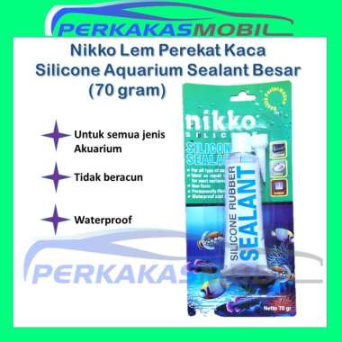 Nikko Lem Perekat Silicone silikon Sealant Kaca Akuarium Aquarium Lem Besar 70 Gram