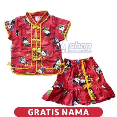 Baju Anak Cina Perempuan Setelan Anak Tionghoa Imlek Mandarin 1-2 tahun