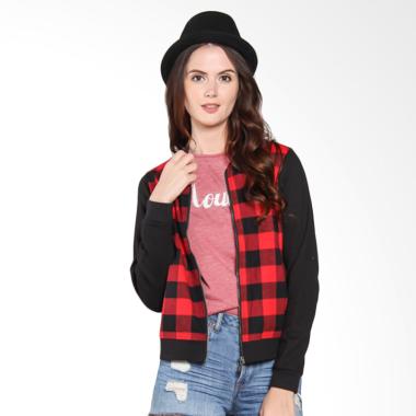 Moutley Ladies 304051725 Chequered Zip Jacket - Black