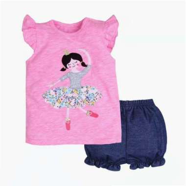 Carterlove Setelan Baju Bayi Perempuan Pink Ballerina 12 bulan