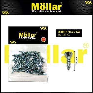 MOLLAR 93-047 Skrup FH 6 x 3/4 Baut Sekrup Tapping Screw - 100 pcs