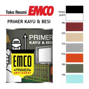 Primer Kayu & Besi Emco PKB 1kg Cat Dasar Anti Karat - Makassar P96 - Biru Muda