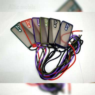 Case Samsung Galaxy A12 - Casing Aero Dove Lanyard Sling Tali Camera merah