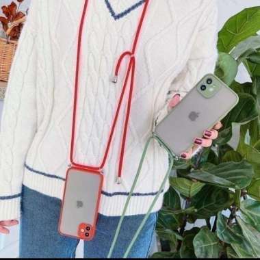 Case Samsung Galaxy A12 - Casing Aero Dove Lanyard Sling Tali Camera hijau tua