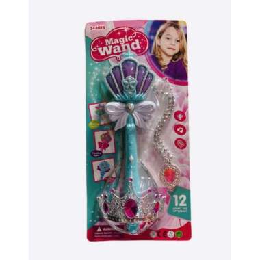 MAINAN MAGIC WAND KALUNG DAN MAHKOTA -MAINAN TONGKAT PERI ANAK - BIRU