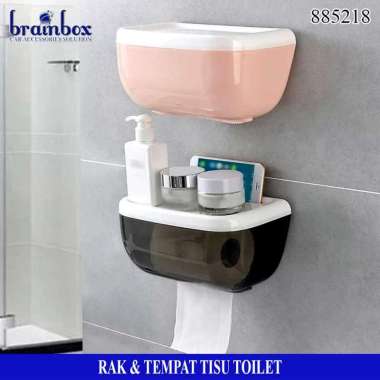 Rak dan Tempat Tisu Toilet Organizer Toilet Box Kotak Tissu Rak Putih
