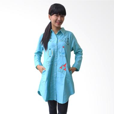 Aily K6864 Chic Simply Plain Tunik Woman - Biru Semua Ukuran Biru
