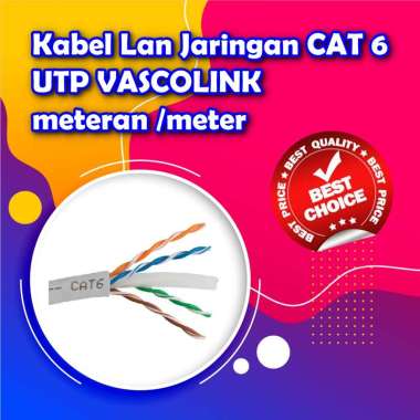 TERBARU Vascolink UTP Cat 6 Kabel Data / Kabel Lan / Jaringan per meter