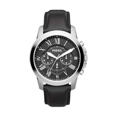 Fossil Strap Leather Jam Tangan Pria - Black FS4812 Black