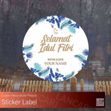 Sticker Label Idul Fitri Packaging Minuman amplop custom snack stiker Large