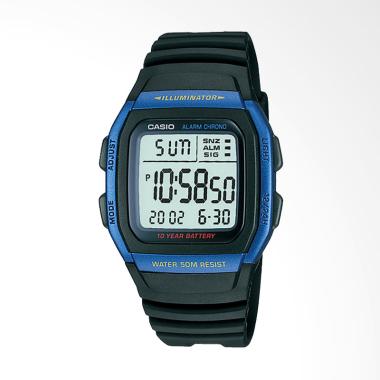 Casio Digital Strap Resin Jam Tangan pria - Black W-96H-2AV