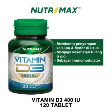 NUTRIMAX VITAMIN D3 400IU IMUNITAS IMUN TUBUH KESEHATAN JANTUNG