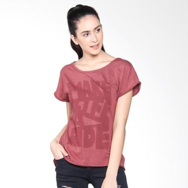 BMW Motorrad Women's Kit T-Shirt Atasan Wanita - Red Maroon