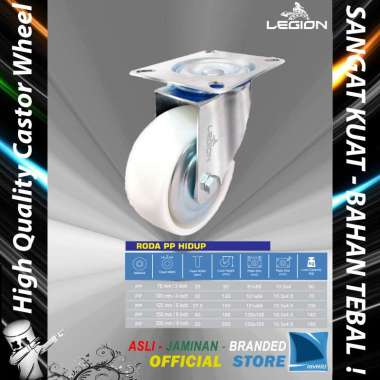 Roda Lori 5" inch - 125 mm Bahan PP Multi Arah Besi Caster Troli - Trolley SWIVEL Castor Wheel LEGIO