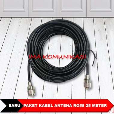 PAKET KABEL ANTENA RG-58 PLUS KONEKTOR PANJANG 25 METER