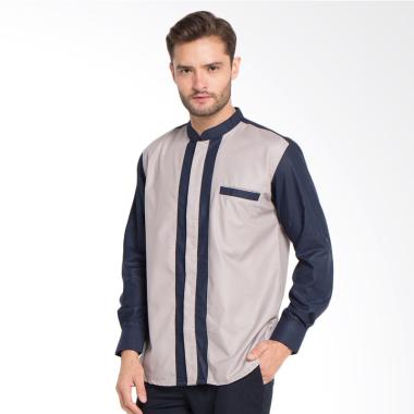 Allev Miqdad Baju Koko - Grey Dongker