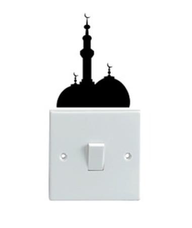OEM Motif Masjid Dekorasi Tombol Lampu Saklar Wall Sticker - Hitam