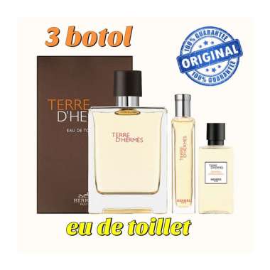 parfum pria THE TERRE D'HERMES gift set eau de toilette 100ml 40ml 15ml