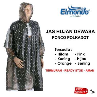 JAS HUJAN Ponco Lengan POLKADOT Pop Elmondo 713 Promo TERMURAH Pink
