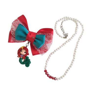 Essentia 2in1 Princess Ariel Hairclip - Red Green