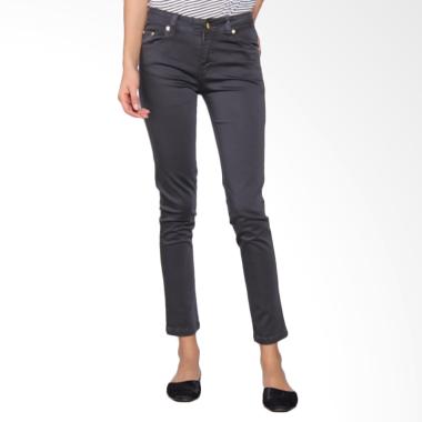 Bronco 2224 Slim Fit Chinos Celana Wanita - Charcoal Grey