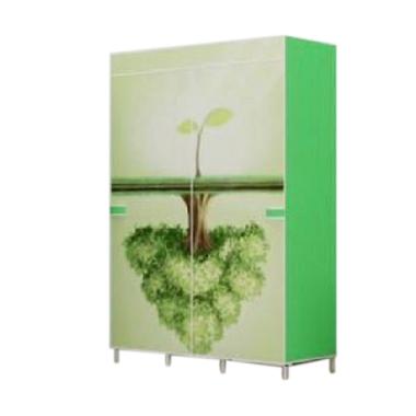 Home-Klik 3 sisi 3D Motif Pohon Lemari Pakaian