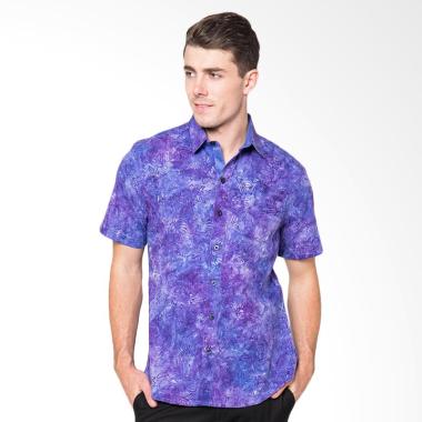 Arthesian Batik Batox Cap Kemeja Atasan Pria - Purple