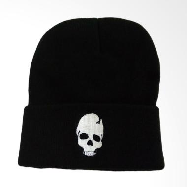 OEM Beanie Wool Skull Badges Topi Pria