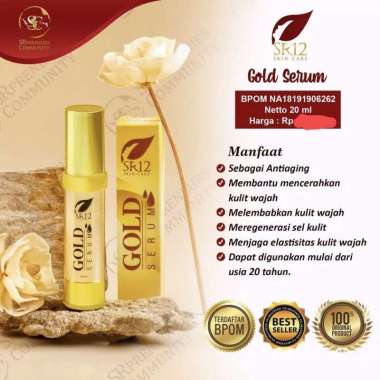 SR12 GOLD SERUM 20 ML/ SERUM WAJAH BPOM HERBAL/ SERUM PENCERAH DAN PENGENCANG KULIT WAJAH