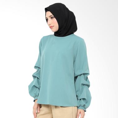 Xq Moslem Wear Hana Top Blouse Muslim - Blue