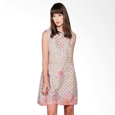 Djoemat Gembira Women D16-10-02 Batik Lydia Sleeveless Dress - Brown