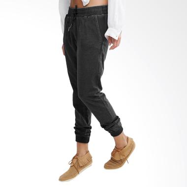 Jfashion Training Polos Celana Panjang Jogger Wanita - Felice Abu Tua