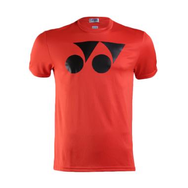 YONEX Round Neck T-Shirt Badminton Pria - Red [RM-S092-785-178RN-16-S]