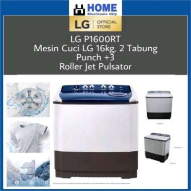 LG P1600RT Twin Tub Mesin Cuci [16 kg] JABODETABEK