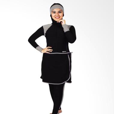SPORTE SM 27 Baju Renang Muslim Wanita - Hitam Abu