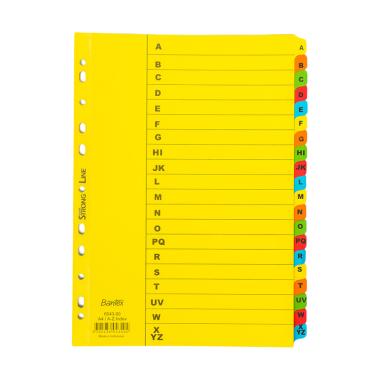 Bantex #6043 00 Cardboard Divider and Indexes A4 A-Z Pembatas Dokumen [20 Pages] Yellow