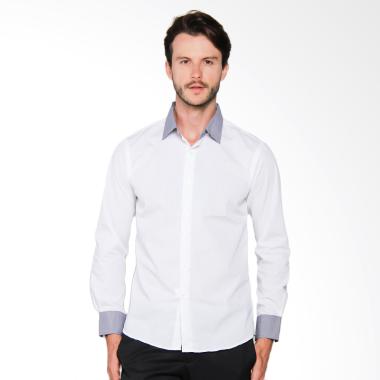 VM Formal Putih Slimfit Kemeja Panjang Pria [KML-132]