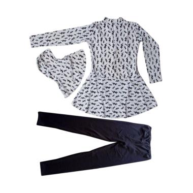 Rainy Collections Dewasa Motif Petir Baju Renang Muslim Wanita - Hitam