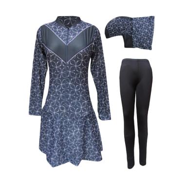 Rainy Collections Motif Batik Baju Renang Muslim Dewasa - Hitam Rainy Collections Motif Batik Baju Renang Muslim Dewasa - Hitam