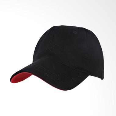 Elfs Shop Basic Polos Rapel Basebal ... a - Red Black Layer Hitam