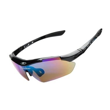 ROBESBON Kacamata Sepeda dengan 5 Lensa Myopia - Black