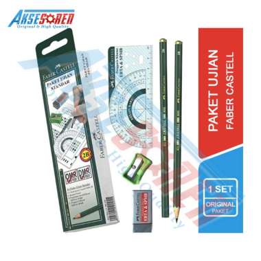 Paket Ujian Standar Faber Castell / Perlengkapan Alat Tulis Sekolah [2 Pensil 2B + 1 Rautan + 1 Peng