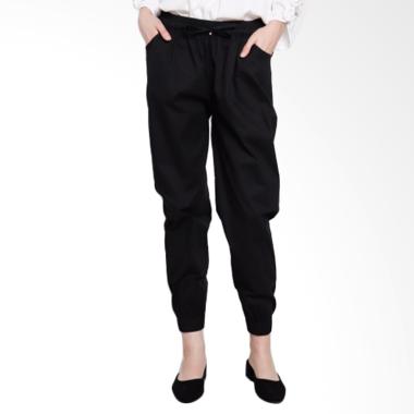 Noia Clothing Women Jogger Pants Celana Wanita - Black