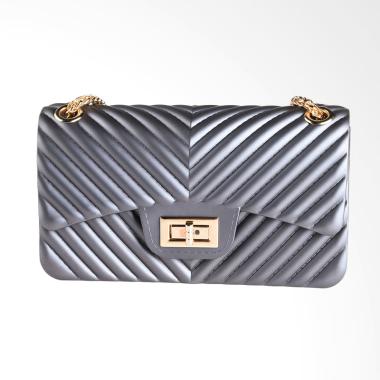 Biubiu Chevron Belle Big BCA 6 Sling Bag Wanita - Dark Silver