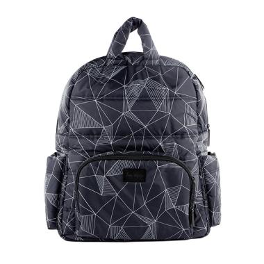 7 A.M. VOYAGE New York Backpack Tas Ransel Popok Bayi - Black Geo