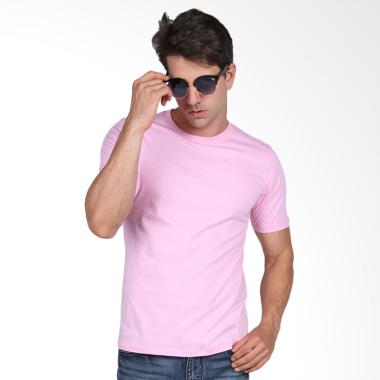 Black Liquid Kaos Pria Premium Polos Lengan Pendek - Pink