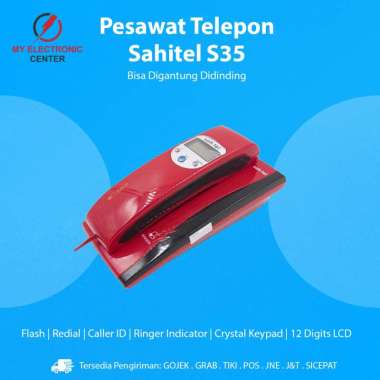 Pesawat Telepon Sahitel S35 Telephone Kantor Rumah Indihome - Merah 003 Red